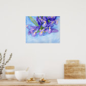Poster d'art Iris Vase Aquarelle Peinture (Cuisine)