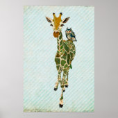 Poster d'art Jade Giraffe & Owl (Devant)