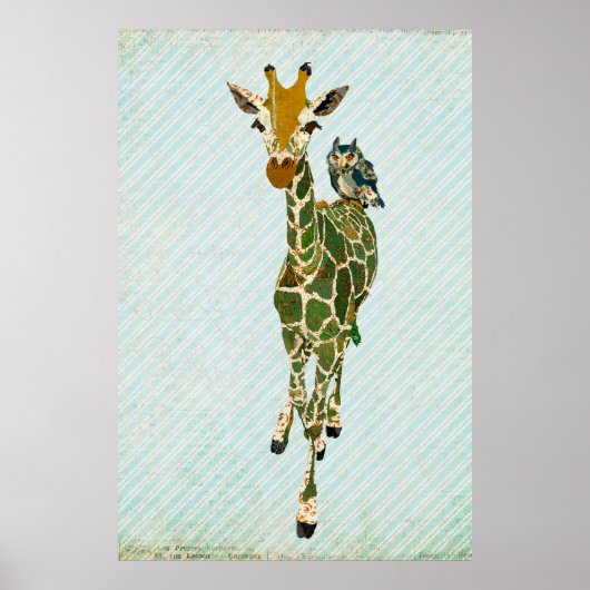 Poster d'art Jade Giraffe & Owl (Devant)