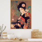 Poster d'art japonais vintage Geisha Retro (Cuisine)