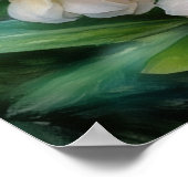 Poster d'art Jardin Fleurs Blanches et Rouges (Coin)