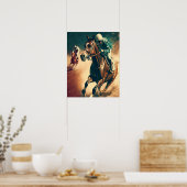 Poster d'art Jockey Vintage Horse Racing (Cuisine)