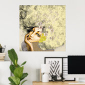 Poster d'art Lady Champagne (Bureau à domicile)