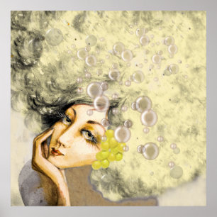 Poster d'art Lady Champagne