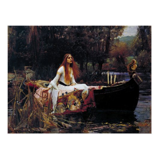 Poster d'art Lady Of Shallot sur le bateau Waterho (Devant)