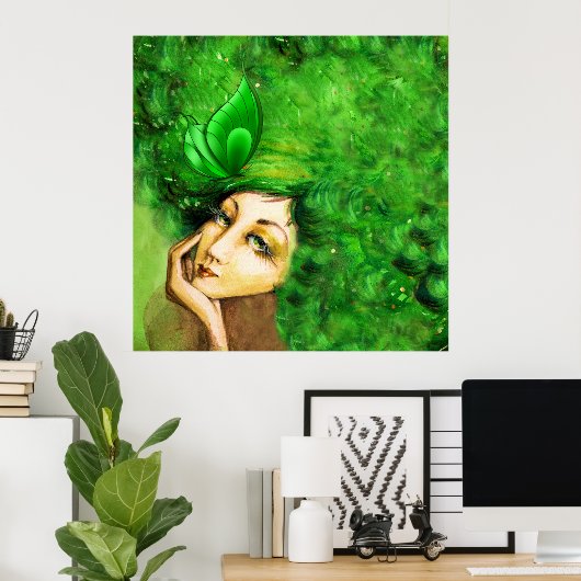 Poster d'art Lady Papilionem (Bureau à domicile)