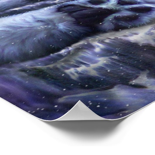 Poster d'art léopard des neiges/Imprimer (Coin)