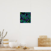 Poster d'Art Liquide Bleu, Vert, Noir, Violet (Cuisine)