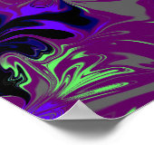 Poster d'Art Liquide Bleu, Violet, Noir, Gris (Coin)
