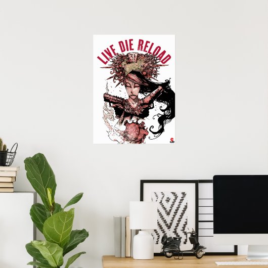 Poster d'art Live Die Reload (Bureau à domicile)