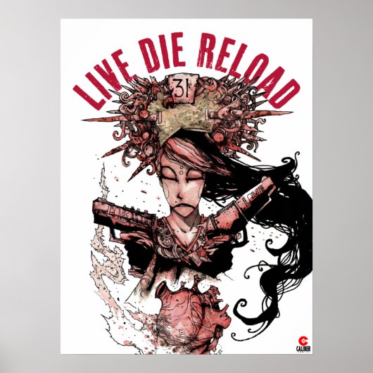 Poster d'art Live Die Reload (Devant)
