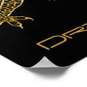 Poster d'art long Dragon d'or (Coin)