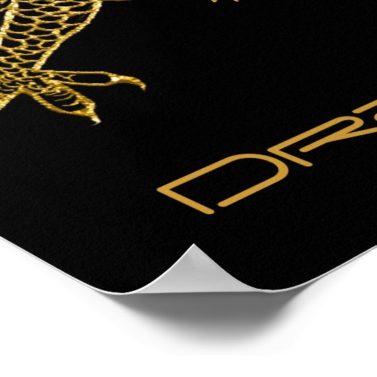 Poster d'art long Dragon d'or (Coin)