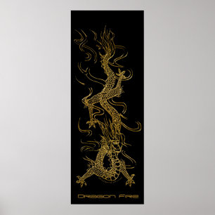 Poster d'art long Dragon d'or