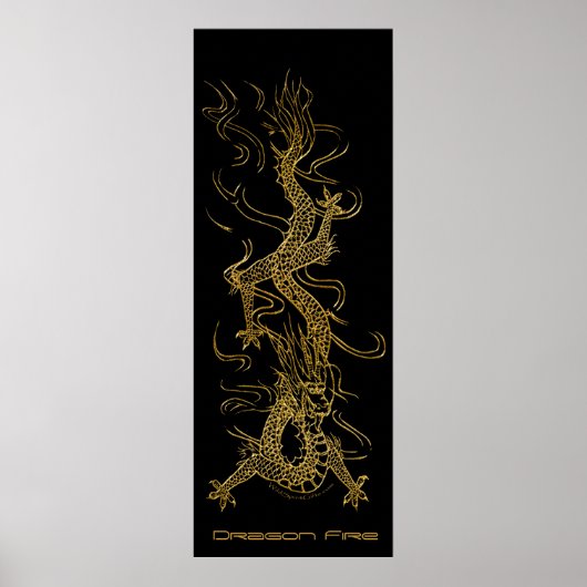 Poster d'art long Dragon d'or (Devant)