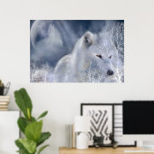 Poster d'art Loup blanc/Imprimer (Bureau à domicile)