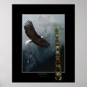 Poster d'art Loups, Aigle et Totem (Devant)