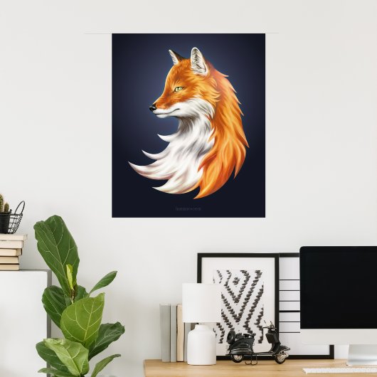 Poster d'art Magic Fox Navy (Bureau à domicile)