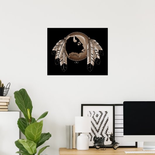 Poster d'art Metis Spirit Animal Native Print Post (Bureau à domicile)