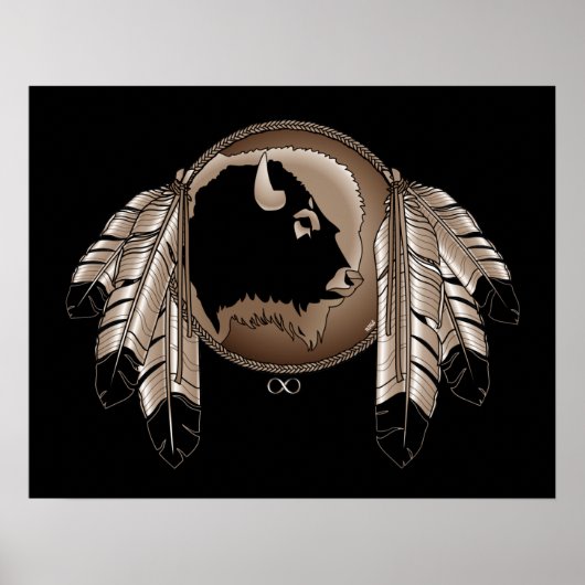 Poster d'art Metis Spirit Animal Native Print Post (Devant)