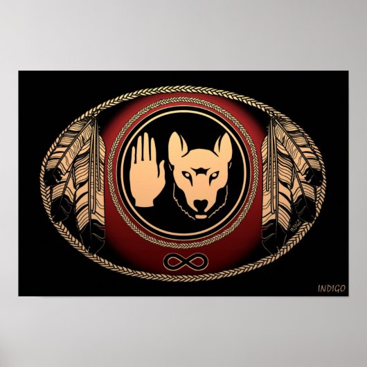 Poster d'art Metis Spirit Animal Native Print Post (Devant)
