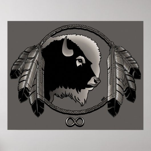 Poster d'art Metis Spirit Animal Native Print Post (Devant)