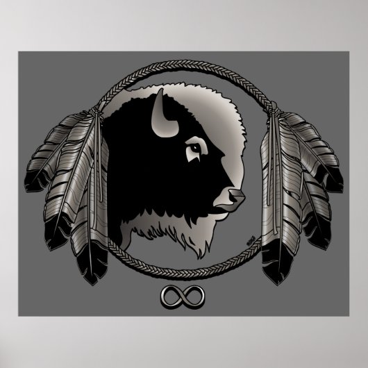 Poster d'art Metis Spirit Animal Native Print Post (Devant)