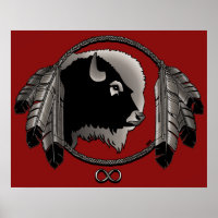 Poster d'art Metis Spirit Animal Native Print Post