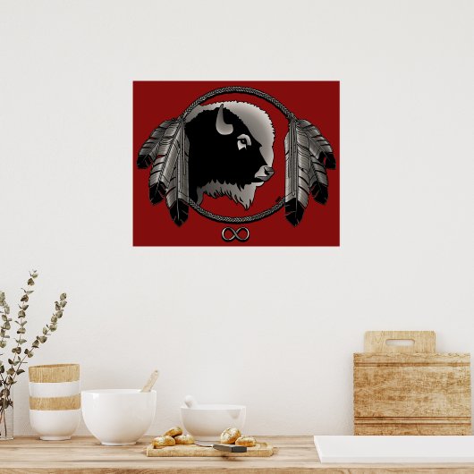 Poster d'art Metis Spirit Animal Native Print Post (Cuisine)