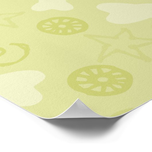 Poster d'art mignonne Tooth on Green Motif Wall (Coin)