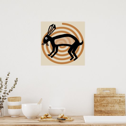 Poster d'art Mimbres Rabbit (Cuisine)