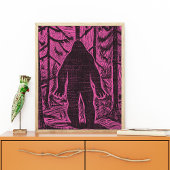 Poster d'art moderne Bigfoot Forest Rose Retro