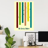 Poster d'art moderne du milieu du siècle (Bureau à domicile)