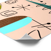 Poster d'art moderne du milieu du siècle Demi-lune (Coin)