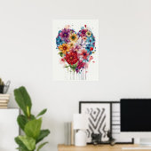 Poster d'art moderne Flower Heart (Bureau à domicile)