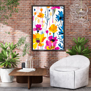 Poster d'Art Moderne Maximaliste Coloré Encre Flor