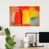 Poster d'art moderne rouge jaune Abstrait (Bureau à domicile)