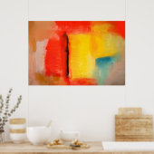 Poster d'art moderne rouge jaune Abstrait (Cuisine)