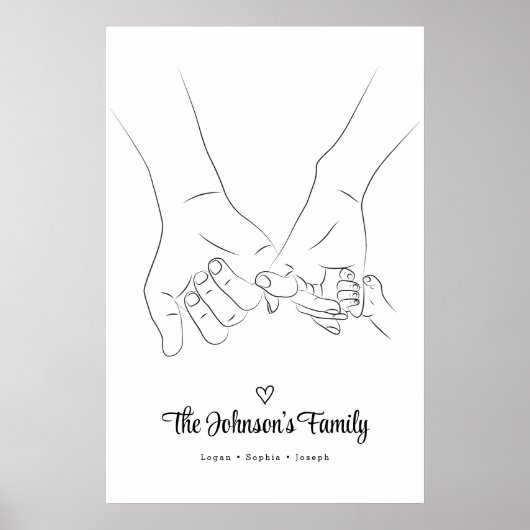Poster d'art moderne Simple Family Holding Hand Li (Devant)