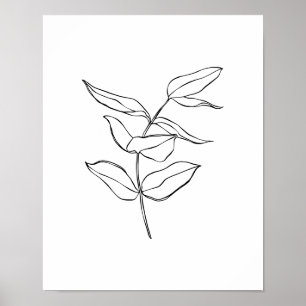 Poster d'art moderne simple Plante Line
