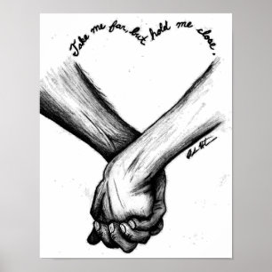 Poster d'art mural amour citation et dessin au fus