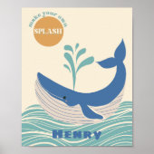 Poster d'art mural Blue Ocean Whale (Devant)