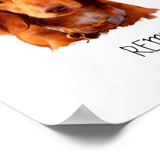 Poster d'art mural Dachshund sur mesure (Coin)