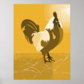 Poster d'art mural de cuisine du coq jaune Imprime (Devant)