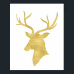 Poster d'art mural de la décoration de la maison d<br><div class="desc">Faites de votre chez vous un moment de fête grâce à cette impression d'art de cerfs d'or simple mais unique !</div>