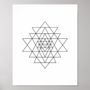 Poster d'art mural de la géométrie sacrée du Sri Y