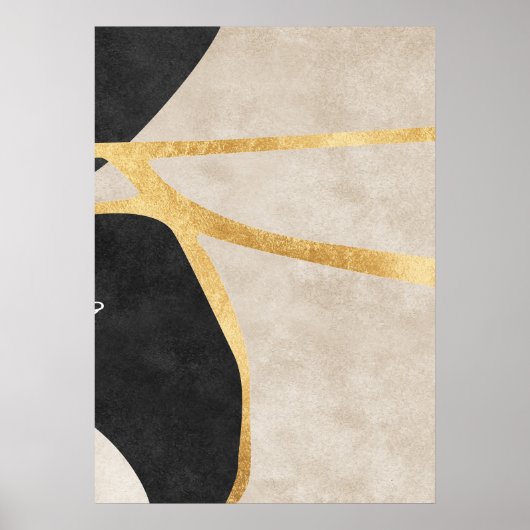 Poster d'art mural de lignes d'or géométriques Abs (Devant)