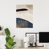 Poster d'art mural de lignes d'or géométriques Abs (Bureau à domicile)