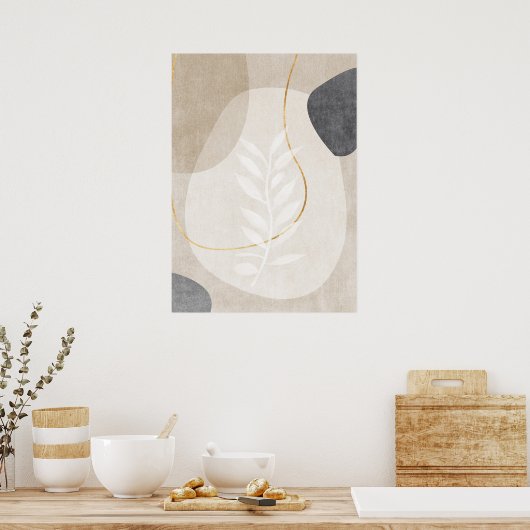 Poster d'art mural de lignes d'or géométriques Abs (Cuisine)