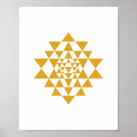 Poster d'art mural du Sri Yantra Jaune